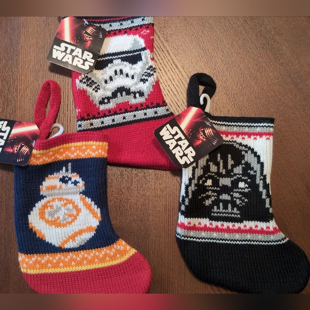 Mini Star Wars Kids Knit Stocking Set - Red, Black, Orange